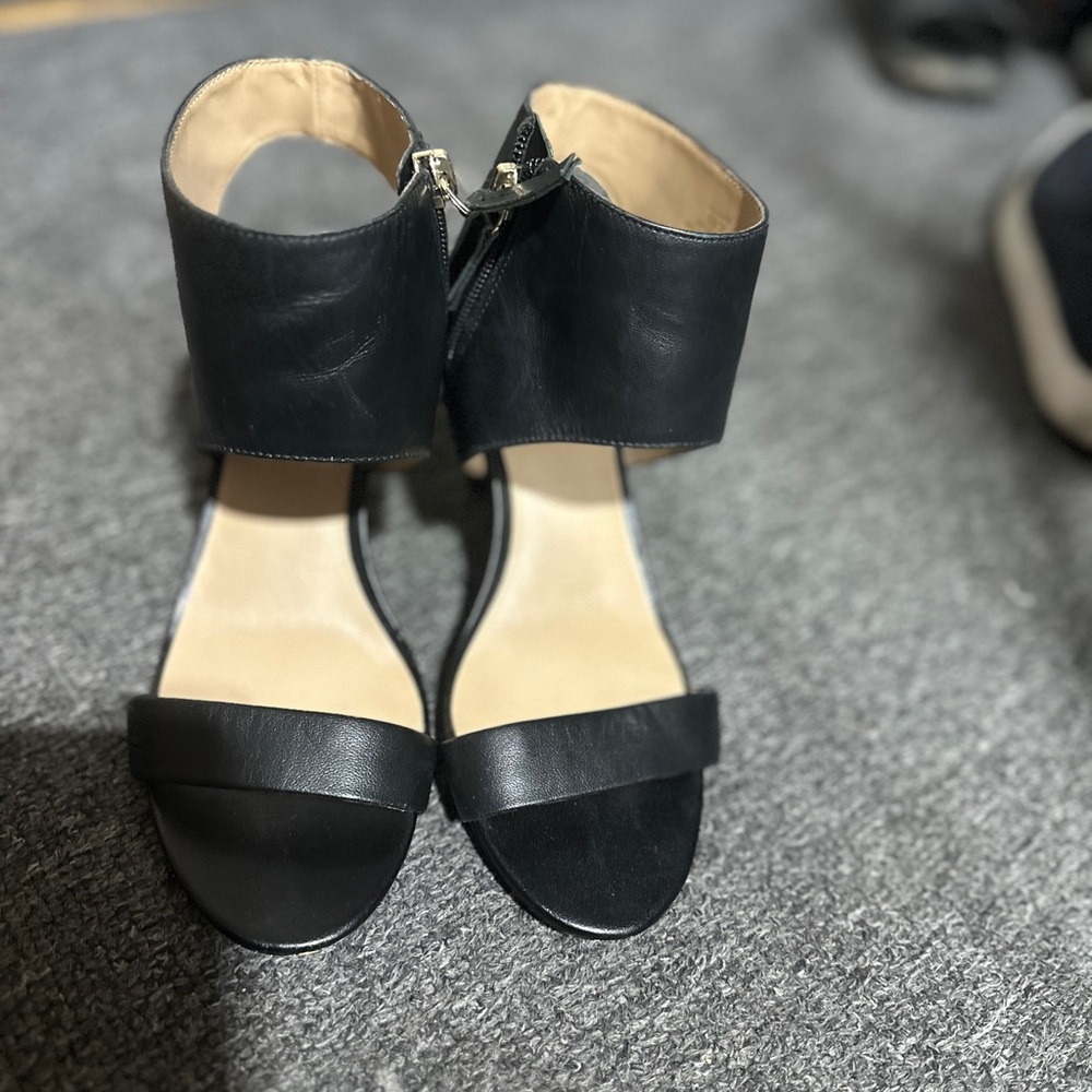 Sole Society Elegant Black Ankle Strap Heels